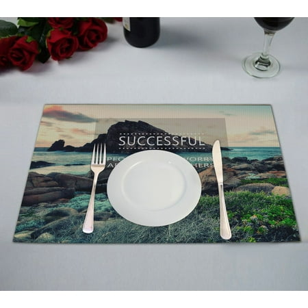 

GCKG Beautiful Nature Placemat Inspirational Life Quote Placemat 12x18 Inch Set of 2