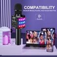 thumbnail image 4 of BONAOK Micrófono de karaoke inalámbrico Bluetooth con luces LED, micrófono portátil 4 en 1 con altavoz, reproductor de karaoke, canto, juguetes de fiesta en casa, regalo de cumpleaños para niños, adul, 4 of 5