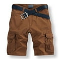 thumbnail image 2 of MIUOWANP Men's Casual Cotton Cargo Shorts with Multi Pockets Trendy Solid Color Outdoor Sport Durable Sports Shorts Size L(6)Brown, 2 of 3