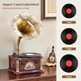 thumbnail image 5 of HZLSBL Gramófono vintage con salida Bluetooth Tocadiscos vintage Tocadiscos de gramófono retro para discos de vinilo de 7" 9" 12" 3 velocidades, Hi-Fi, hecho a mano por Pure Oak (nogal), 5 of 5