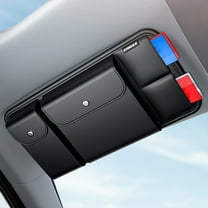 Car Sunshade Storage Bag, Multifunctional Leather Glasses and Card Organizer for Car Visor, Stylish and Practical Car Interior Accessory