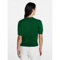 thumbnail image 5 of Time and Tru Women's Crewneck Cardigan with Short Sleeves, Lightweight, Sizes XS-XXXL, 5 of 7