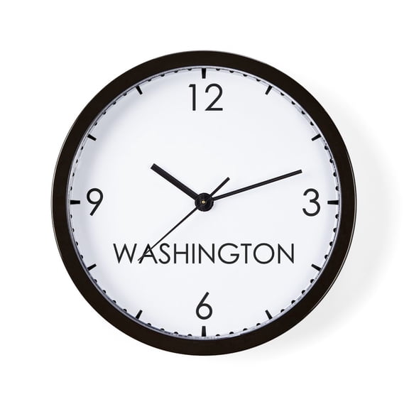CafePress - WASHINGTON World Clock - 10" Quartz Analog Battery-Powered Modern Wall Clock, Unique