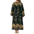 thumbnail image 4 of DARING DIVA Plus Size Boho Crew Neck Long Sleeve Belt Flowy Maxi Dress 2X Black, 4 of 7