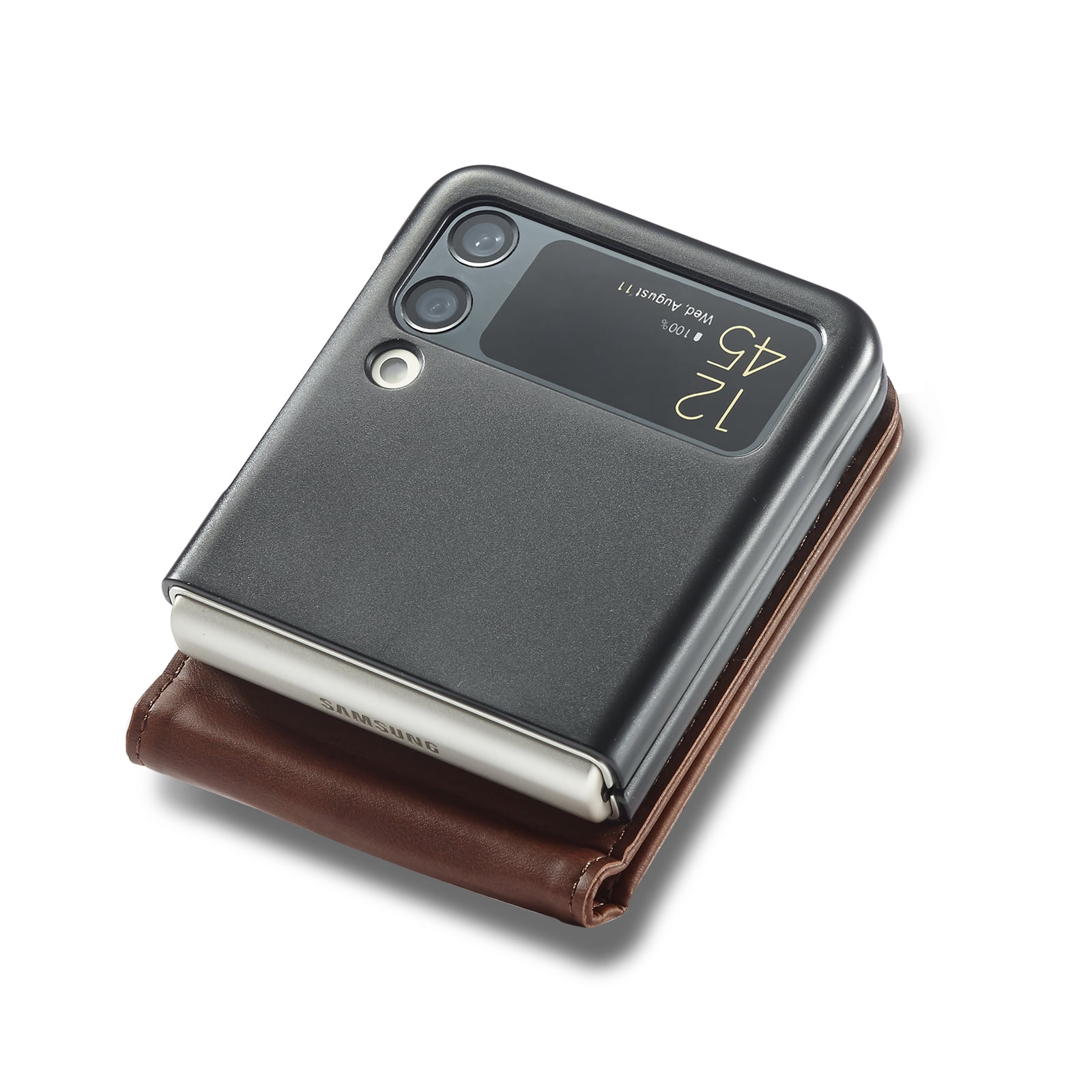 For Samsung Galaxy Z Flip 4 3 5G Luxury Flip PU Leather Wallet