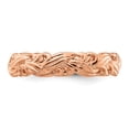thumbnail image 4 of Auriga Fine Jewelry 925 Sterling Silver Rose-plated Carved Band for Women Size 8, 4 of 6