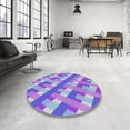 thumbnail image 4 of Ahgly Company Machine Washable Indoor Square Transitional Purple Plum Purple Area Rugs, 3' Square, 4 of 7