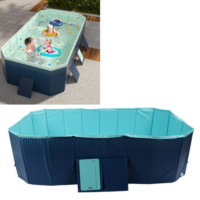 Piscina Plegable De PVC Engrosada, Piscina Portátil No Inflable Para Niños, Familias, Diversión En El Agua Al Aire Libre, Piscina Para Perros, Piscina Para Mascotas, Bañera