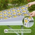 thumbnail image 6 of Yellow Lemon Fruit Slices White Pattern Square Fitted Tablecloth with Elastic Edge,Square Table Cover,Washable Elastic Table Cover for Home Kitchen Party Decor 34"x34", 6 of 6