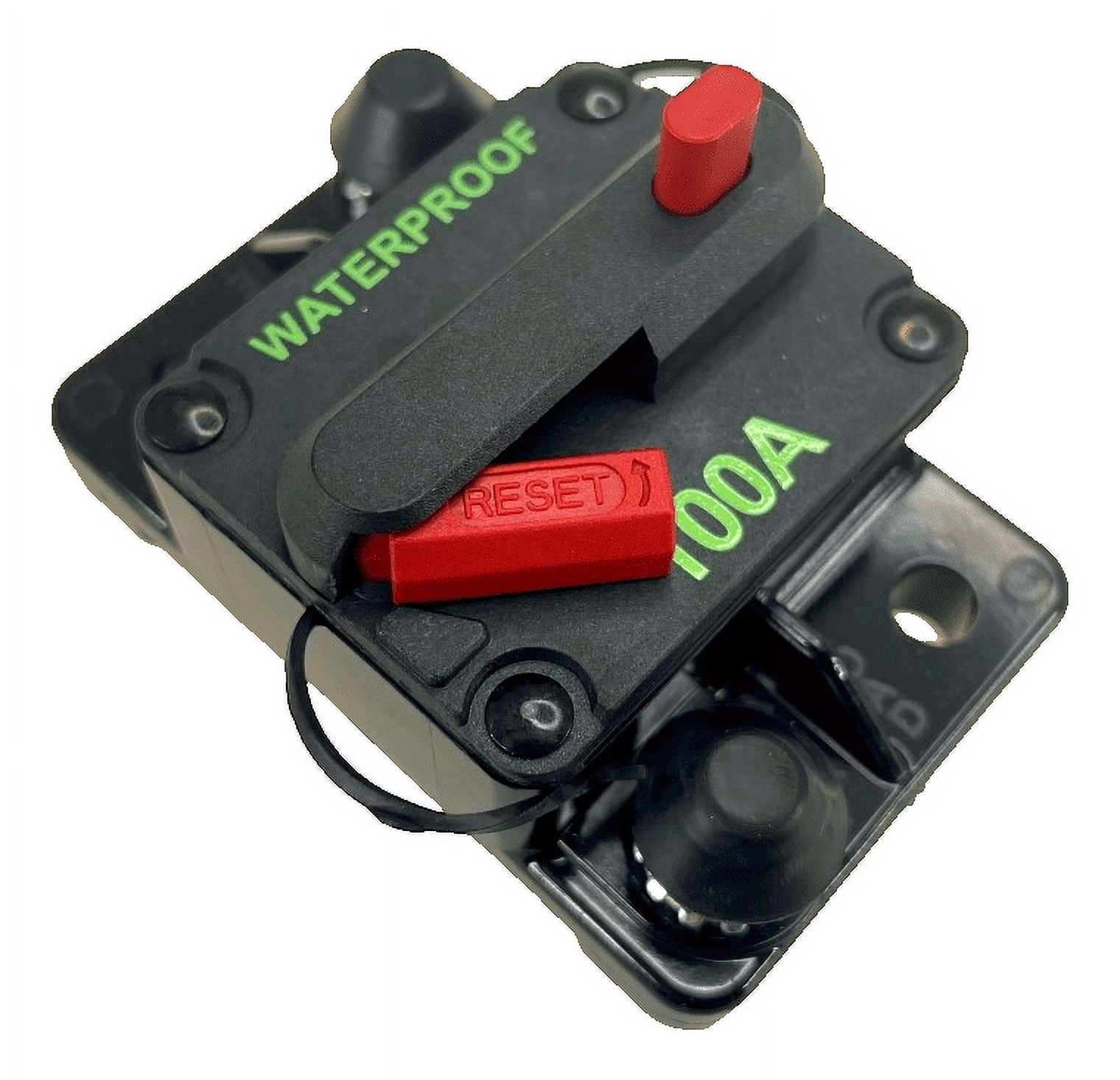 Pactrade Marine Boat Auto Battery Trailer RV Trolling Motor Bus High-Amp Circuit Breaker 12-42V DC Maximum Black Waterproof Manual Reset Button UL Rated Electrical Switch Mount Cover (60 Amp)