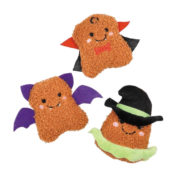3" - 4" Halloween Chicken Nugget Stuffed Characters - 12 Pieces