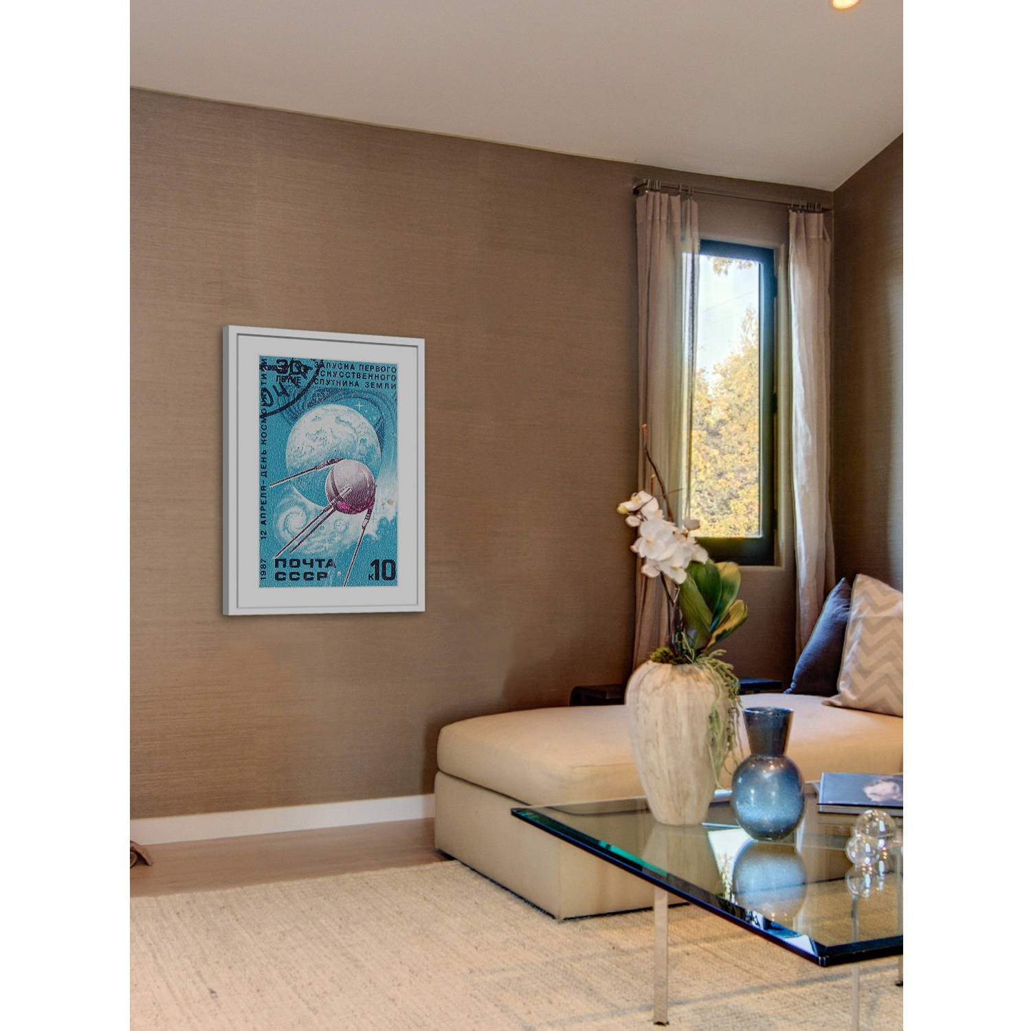 "Orbiting Sputnik" Framed Painting Print