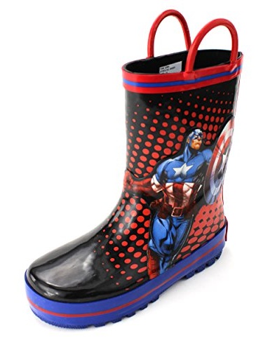 Captain America Boys Black Rain Boots 