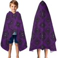 thumbnail image 3 of Purple Black Ornament Eye Pattern Hooded Bath Towel，50"x30" for Ages 3 To 12 Kids, Quick Dry Lightweight Soft Microfiber Hood Beach Towel Cover Up for Kids, 3 of 7