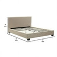 thumbnail image 4 of Elle Upholstered Low Profile Platform Queen Bed Solid Wood Panel Beige, 4 of 5