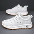 thumbnail image 6 of [Breathable Sneakers] Breathable White Men's Sneakers | Casual & Sporty, Non-Slip Soft Rubber Sole, Low-Top Design with Pull Tab, Comfortable Microfiber Upper for Casual Attire, 6 of 8