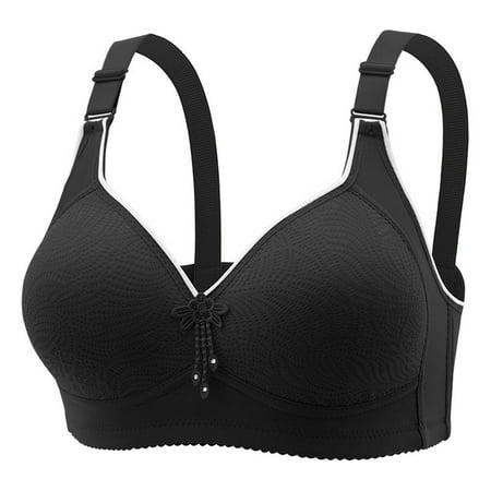 OJSFQUFP Bra for Deep Plunge Dress Black Women Fashion Casual Breathable Tube Top Bra Underwear Without Steel Ring Gathering and Adjusting Bra 42