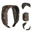 thumbnail image 5 of Unique Bargains 1 Pc Fashion Polka Dot Mesh Wide Headbands for Women Brown, 5 of 6