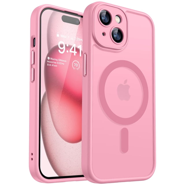 Funda magnética CANSHN para iPhone 15 6.1 - Rosa