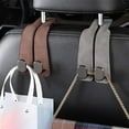 thumbnail image 6 of Car Seat Back Double Hooks, Car Seat Back Storage Hook for Headrest, Double Headrest Hooks, Leather Car Seat Headrest Double Hooks and Mobile Phone Holder Universal for Purses and Bags, 6 of 9