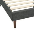 thumbnail image 5 of Gewnee King Size Platform Bed Frame with Upholstered Headboard and wood slats support.Grey, 5 of 8