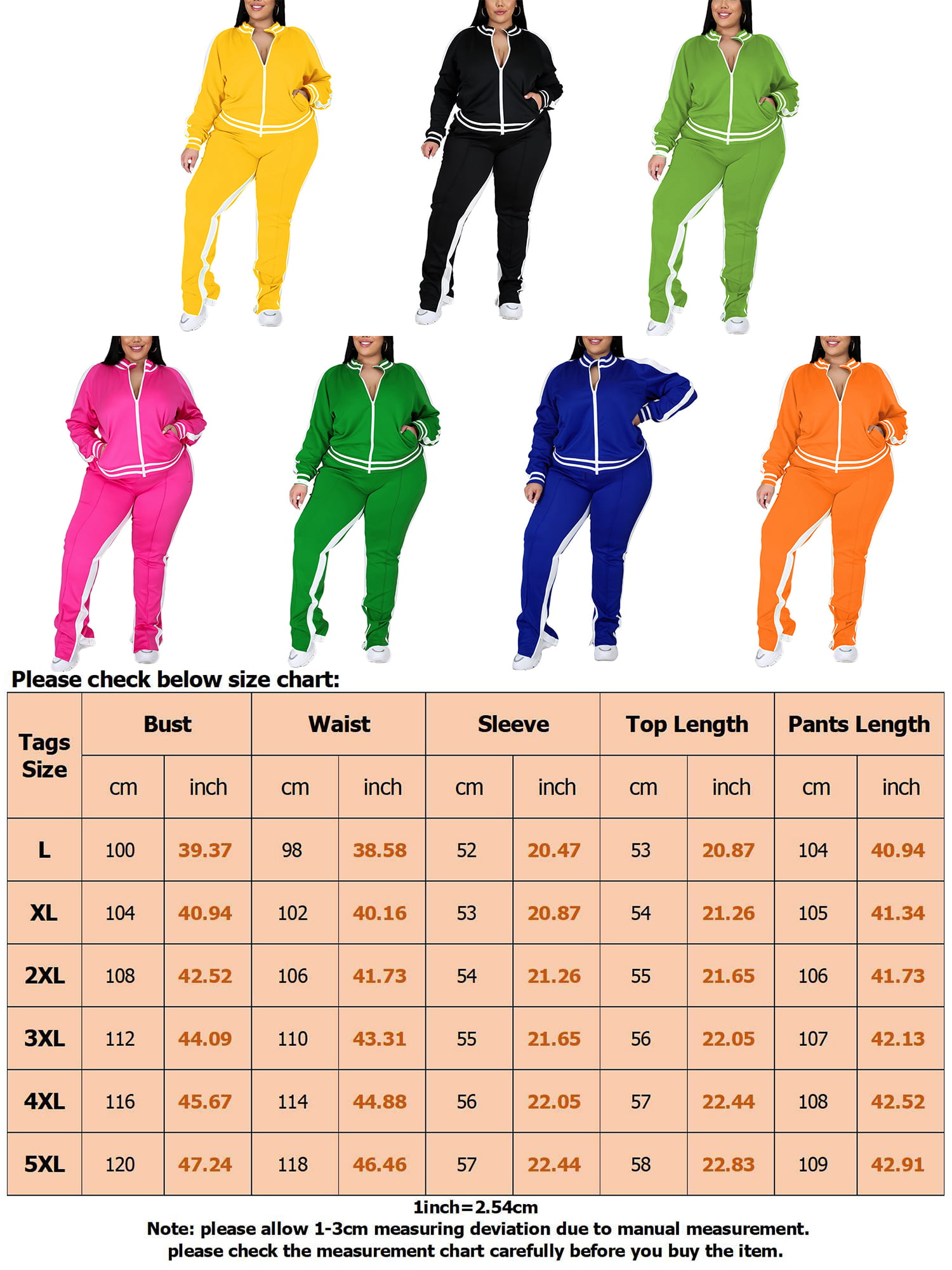 Grianlook Plus Size 2 Piece Tracksuit Set For Women Long Sleeve Sweatsuits  Zip Jogger Set With Pockets Ladies Casual Sweatpants Workout Set Light  Green XXL 