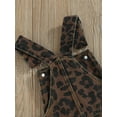 thumbnail image 6 of Bagilaanoe Toddler Baby Girl Summer Short Jumpsuit Sleeveless Solid Color/Leopard Print Print Suspender Overalls 1T 2T 3T 4T 5T 6T Kids Short Pants Summer Outfits, 6 of 8