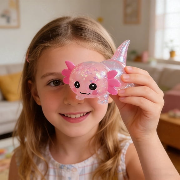 VogueHaven Squeezable Axolotl Stress Ball w/ 1 Lie Toy, Multicolor (1 Piece)