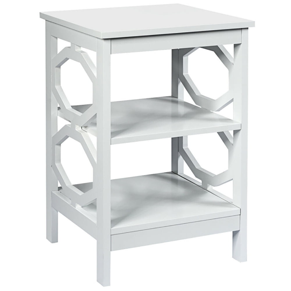 Finihen Side End Table, 3-tier Nightstand Sofa Side End Accent Table, Bed Side Tables, for Living Room, Bedroom, White Finihen Side End Table, 3-tier Nightstand Sofa Side End Accent Table, Bed Side Tables, for Living Room, Bedroom, White