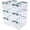 Green Handle, variant on 6 Quart Plastic Stackable Storage Latch Bins,Clear Latching Box with Handle and Lid,Pack of 6 (Green Handle)