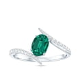 thumbnail image 5 of Rosec Jewels Certified Lab Grown Emerald Oval Engagement Ring - AAAA Quality - Emerald Diamond Ring - with Jewelry Box, 18K White Gold, US 5.50, 5 of 9