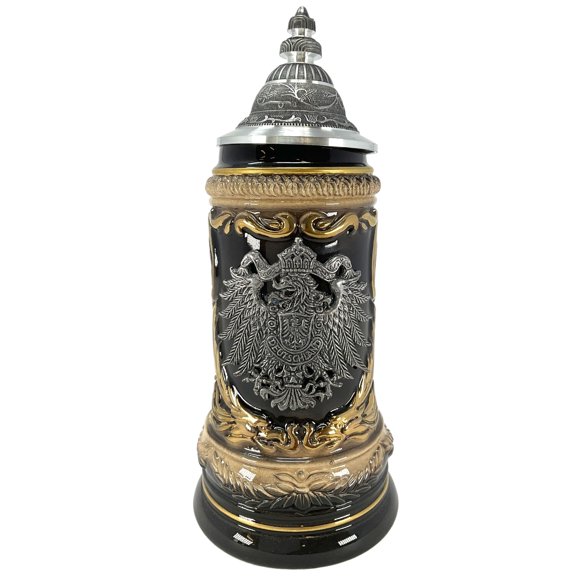 LE German Beer Stein with Pewter Eagle Relief  Made in Germany ONE New Mug