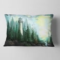 thumbnail image 2 of Designart Landscape with River and Trees - Modern Painting Throw Pillow - 12x20, 2 of 5