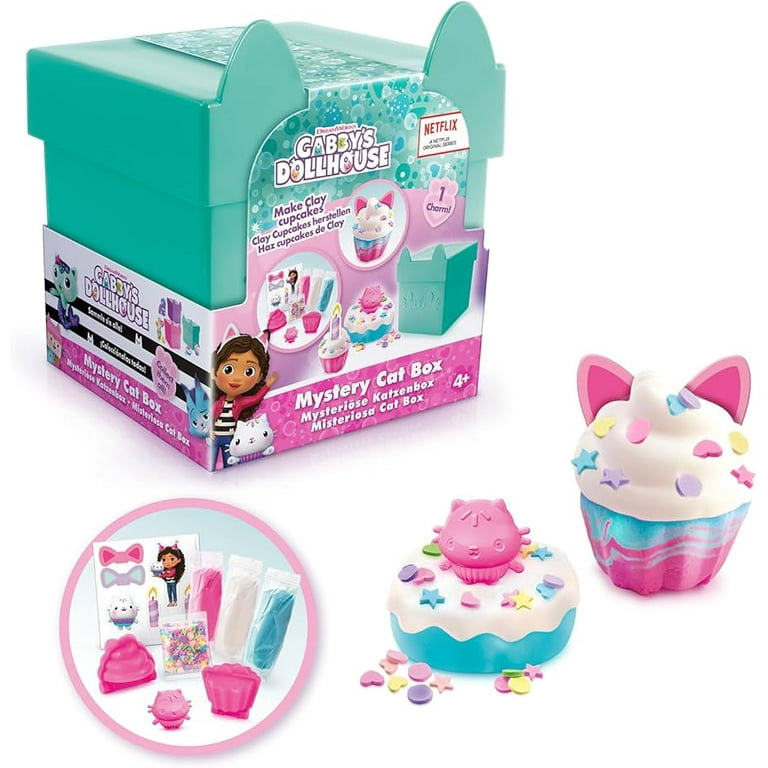 Gabby's Dollhouse Mini Cat Box Sensory Kit Cakey Cat Clay Cupcakes