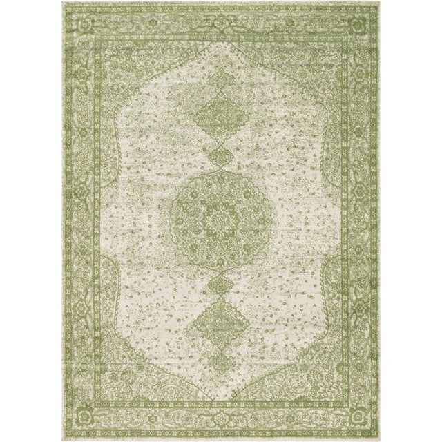 Unique Loom Bromley Traditional Border Rug 8' x 11' Rectangular Green/Ivory