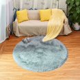 thumbnail image 2 of Sala de estar moderna Alfombra, alfombra redonda súper suave para dormitorio, alfombra de terciopelo esponjoso para interiores, cojín decorativo suave de pelo largo para silla, cojín para sofá (gris,, 2 of 5