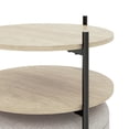 thumbnail image 2 of Mesa Auxiliar MU:4LIFE Estilo Kanso con taburete Otomano gris Claro y natural, 2 of 4