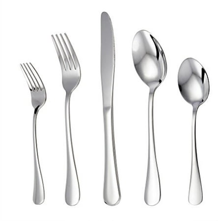 

LIANYU 20-Piece Stainless Steel Flatware Silverware Set Service for 4 Mirror Polished Include Knife/Fork/Spoon Dishwasher Safe