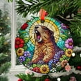 thumbnail image 2 of Funny groundhog scream GLASS Suncatcher Hanging, groundhog meme, wildflowers suncatcher hanging, weirdcore idea home decor, Ornament 2025, Holiday Decoration, 2025, Holiday, 2 of 5