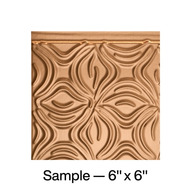 FASÄDE Lotus Decorative Vinyl Backsplash Panel in Polished Copper (6X6 Inch Sample)