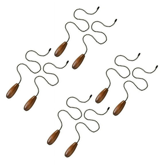 8 Pieces Ceiling Fan Chain Pulls Wooden Pull Chain Extension Pull Chain for Ceiling Light Lamp Fan Chain (Walnut Color)