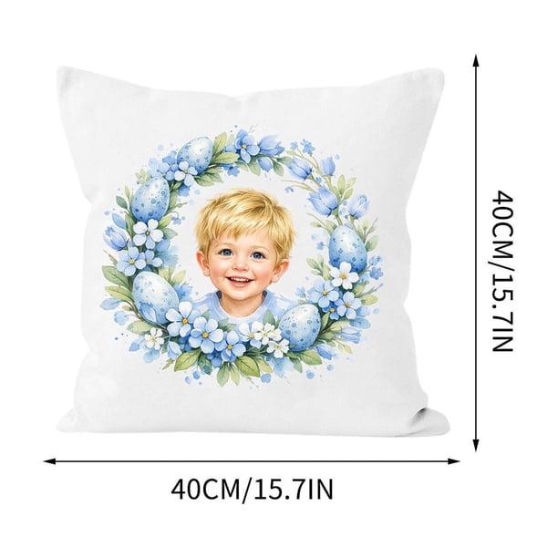 Juego de cojines decorativos con personajes de Pascua | Cojín infantil suave para decorar el dormitorio | Regalo ideal para niños y niñas | Varios tamaños: de 35 x 35 cm a 50 x 50 cm