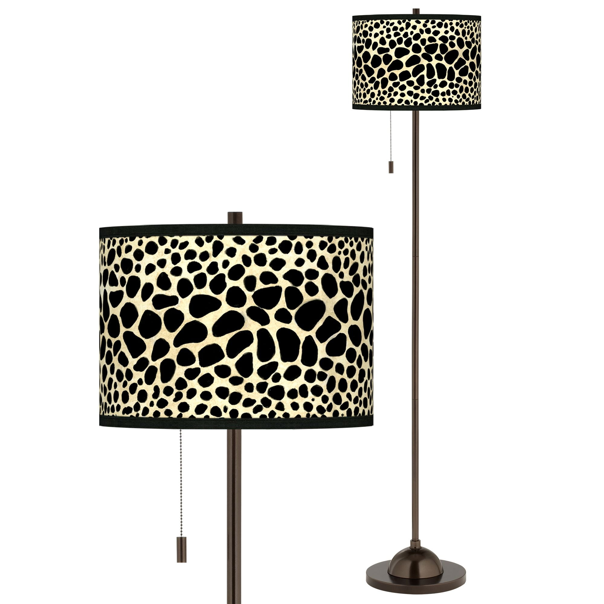 Leopard Giclee Glow Bronze Club Floor Lamp