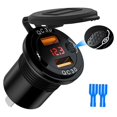 thumbnail image 1 of Dual USB Car Charger Socket Lighter Adapter compatible Marine Car RV_Perfect Gift, 1 of 5