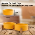 thumbnail image 2 of Dog Bowls,Black Ceramic Cat Dog Bowl Set with Wood Stand for Food and Water,Non-Slip Weighted Cute Modern Pet Dishes Set for Cats & Small Dogs - yellow, 2 of 6