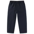 thumbnail image 5 of Gubotare Boys Pants Uniform Boys Flat Front Dress Pants School Uniform Pants Twill Elastic Waist with Zip Button Size 13-14 (Navy,13-14 Years), 5 of 5