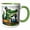 Green/White, variant on 3drose, Funny Cute Colorful Alligator Playing with Model Train Set Gator, 15oz Mug