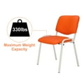 thumbnail image 4 of Zimtown Office Chairs 5 PCS, Stacking PU Padded Conference Chairs Upholstered Chair, Desk Chair Seating Set of 5, Orange, 4 of 8