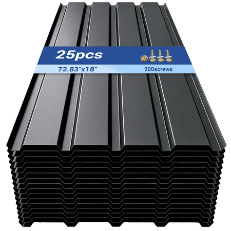 Mootloxy 25PCS 72.83”x18” Metal Roofing Panels, 227ft² Galvanized Sheets, Corrugated Metal Sheets for Storage Shed, Garage, Gazebo, Pergola, Chicken Coop