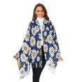 thumbnail image 3 of FORMRS Womens Scarf Winter Soft Long Big Warm Shawls Wrap Tassel Scarves, Retro Daisy Pattern, 3 of 9